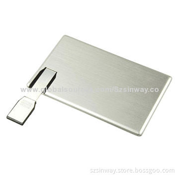 New Arrival Metal Card-shaped USB Sticker Flash Drive with 8GB Memory Capacity